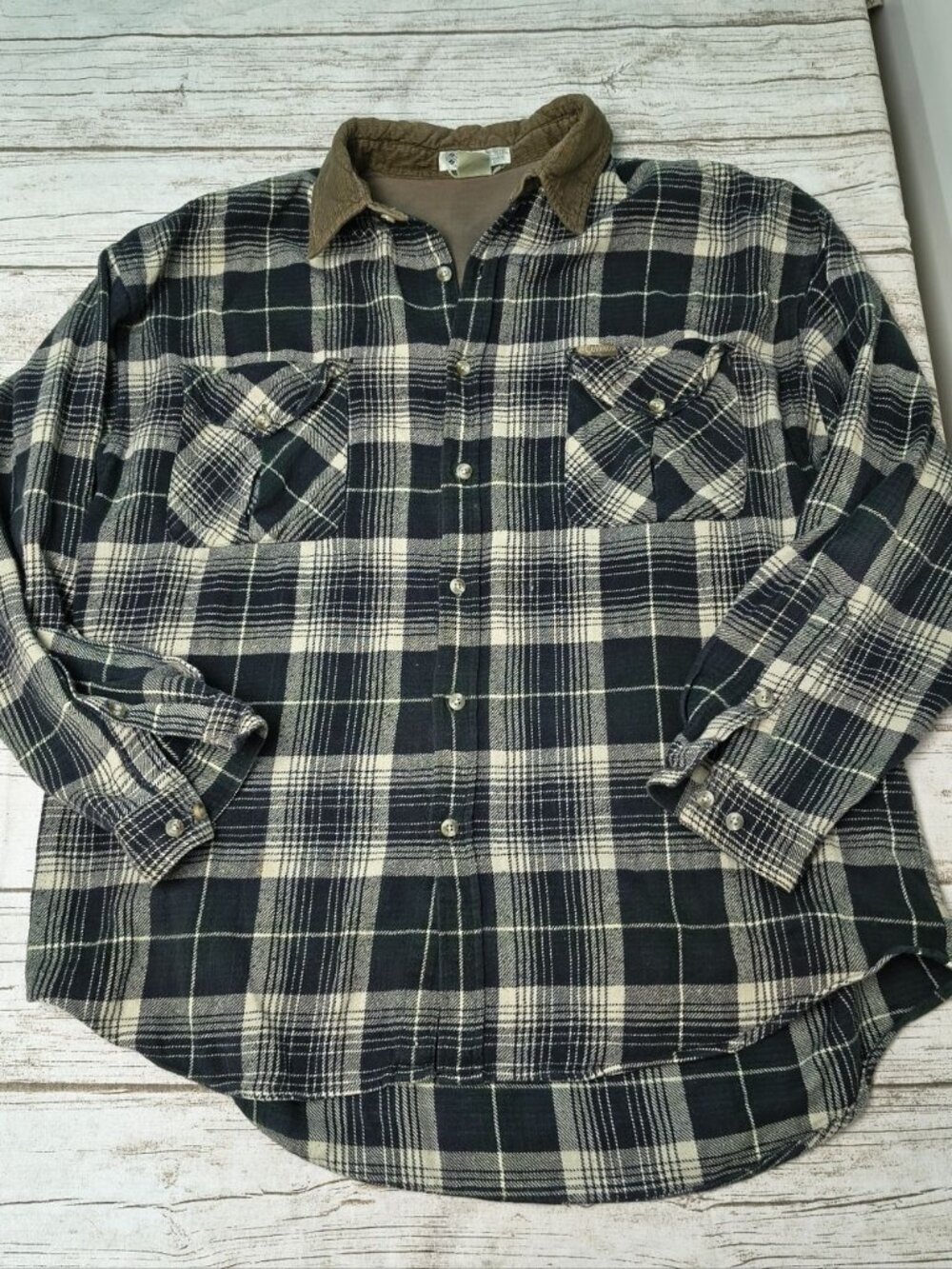 Vintage Columbia Plaid Flannel Button Down Shirt